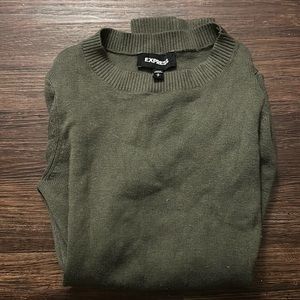 EXPRESS Crewneck Sweater in Olive Green - Size Small
